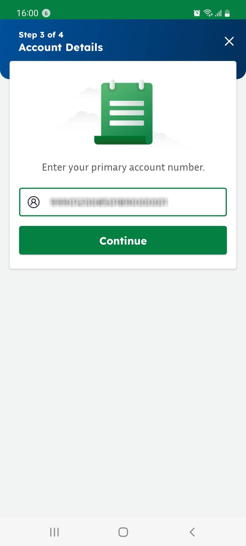 Enter Account Number - Image